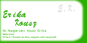 erika kousz business card